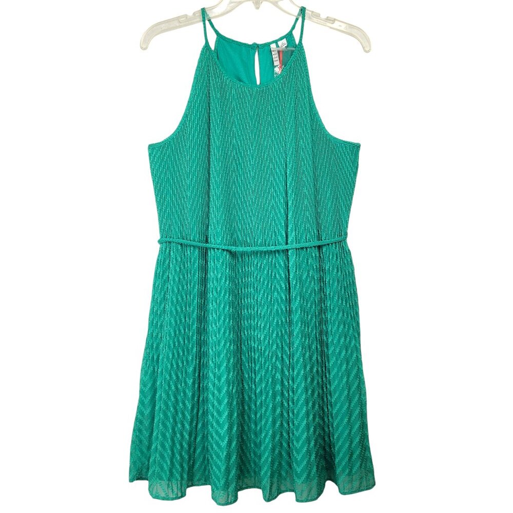 ELLE Mini Dress Women XL Turquoise Flirty Summer Colorful Strappy
